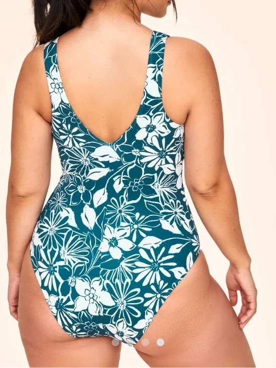 Adore Me One Piece Andria Contour Floral Daisy Swimsuit, Plus Size 4X or 28 New - Picture 10 of 11